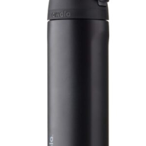 Botella de agua FreeSip de acero inoxidable con aislamiento y sorbete, color Very Very Dark, ideal para deportes y viajes.