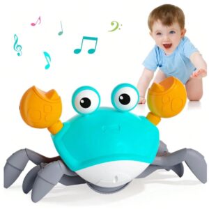 Cangrejo sensorial interactivo para bebés y niños, diseñado para estimular el gateo y el aprendizaje temprano.